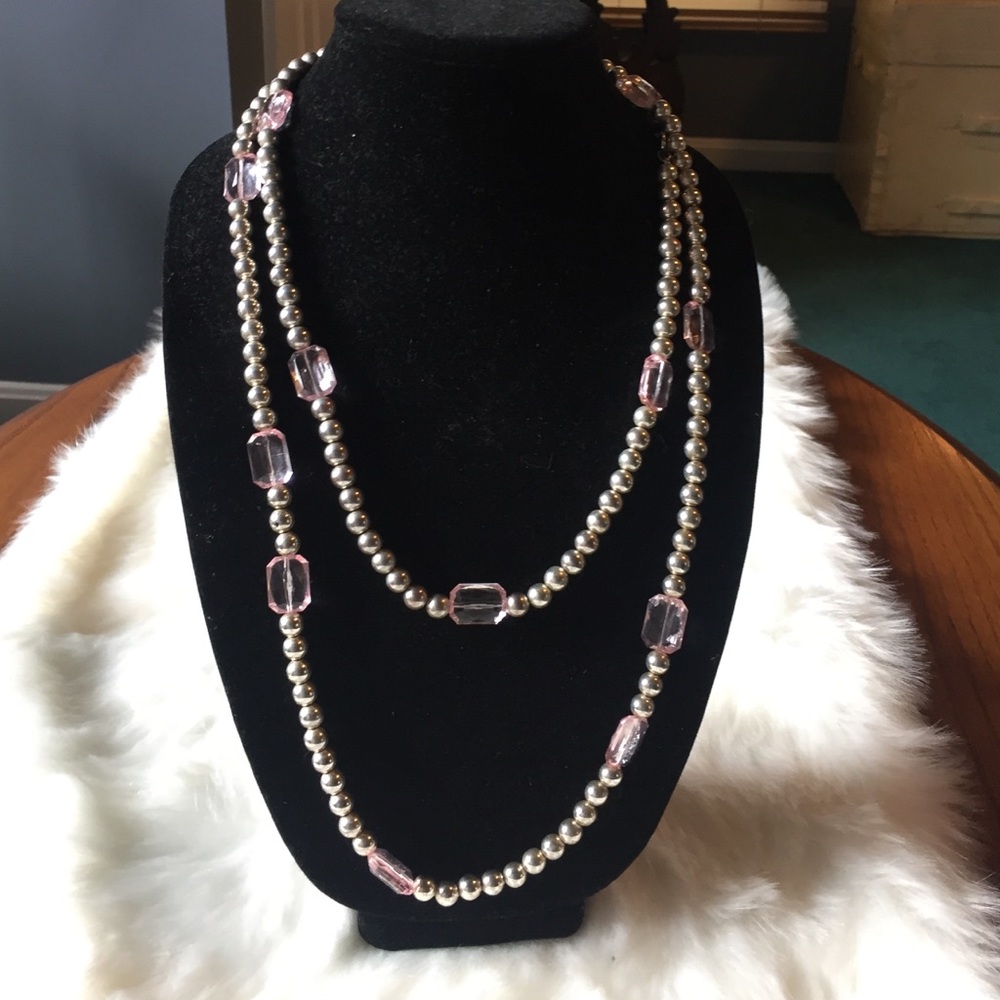 Joan's Collectables 2-strand Silver & Glass Bead Necklace Set, 31 & 24 inches